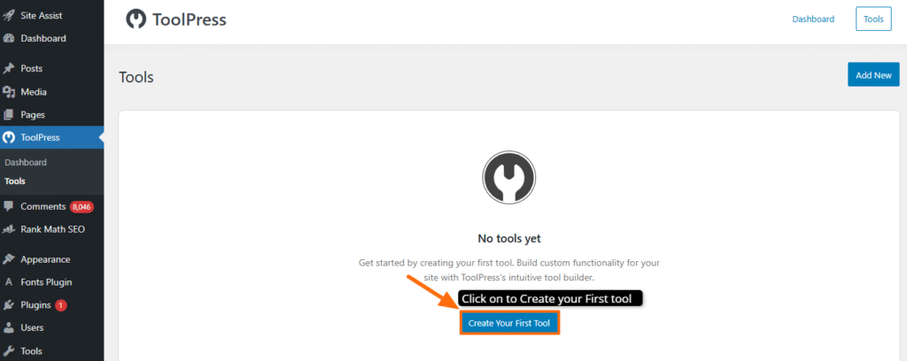 Click the "Add New" button