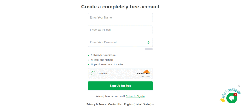 Create Your Tawk.to Account