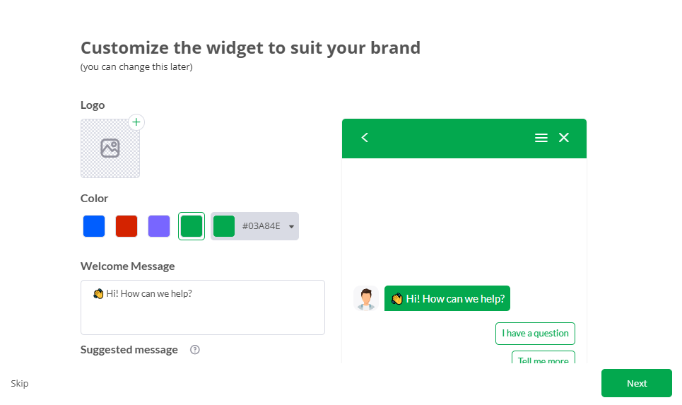 Customize the Chat Widget in Tawk.to