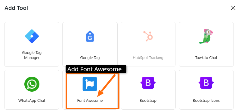 select Font Awesome