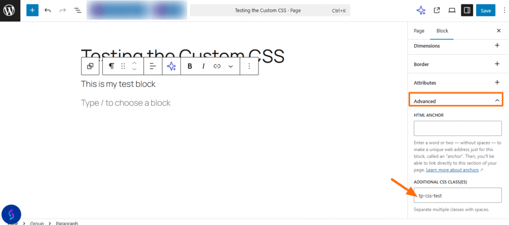 Custom CSS 6 add css class