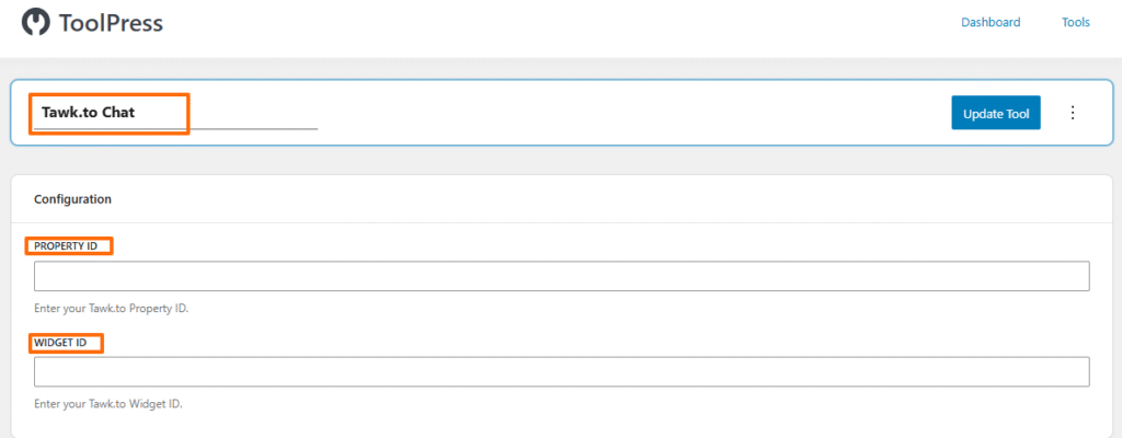 enter the required fields