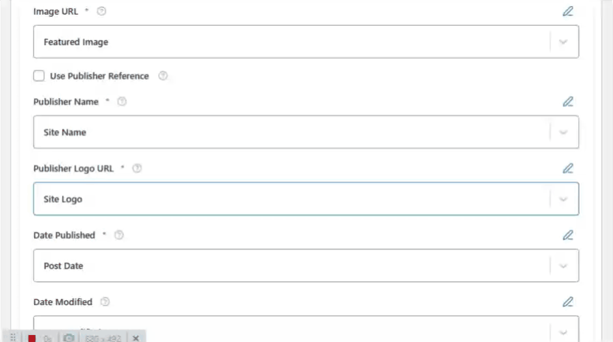 Click the pencil icon and insert the Site Name {site_name} variable.