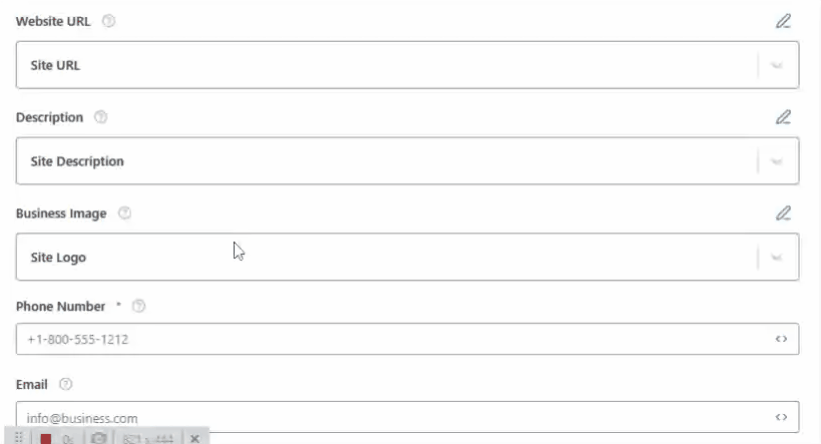 enter your site Description by clicking on the variable from dropdown list