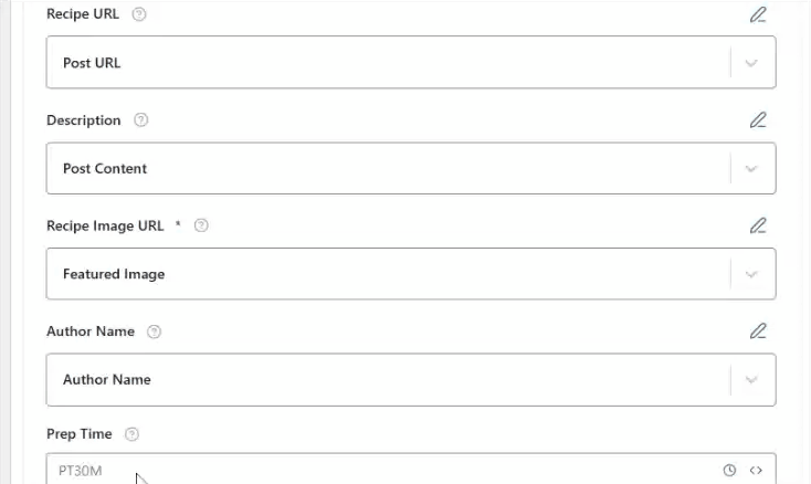 Recipe Schema Template 8 add author name from the list of variables