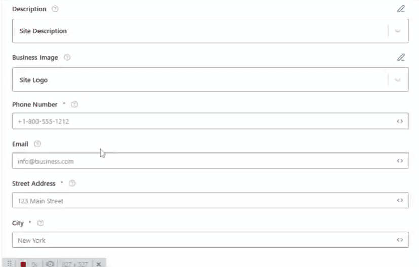 insert the business image variable from the dropdown list or upload it manually.