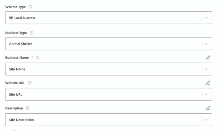 select the Business Name from the variable list