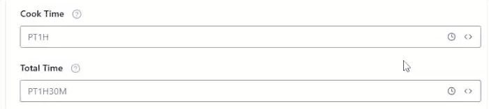 Recipe Schema Template 10 add the cook time