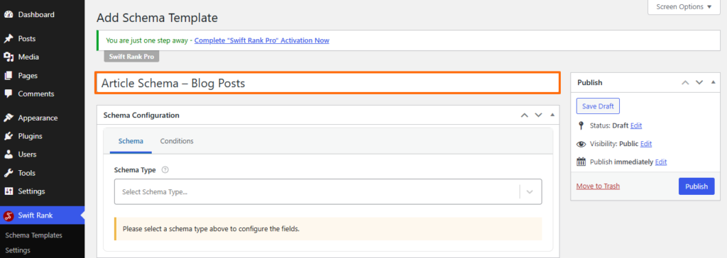 Name Your Article Schema Template