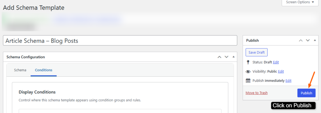 publish your schema template