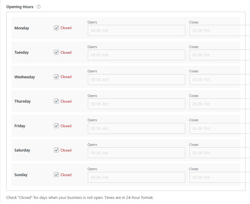 write the exact timing here
