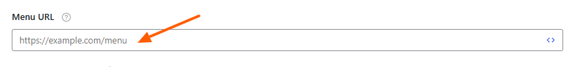 enter your menu URL in field