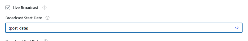 Video Object Schema Template 16 enable Live Broadcast