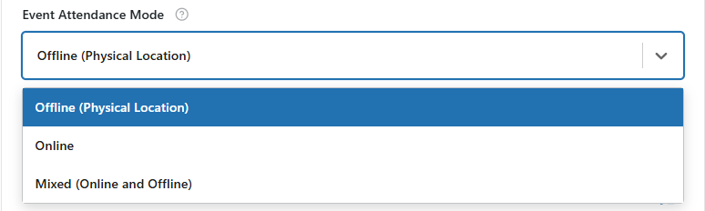 select the event status from dropdown
