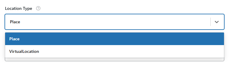 add the location type from dropdown