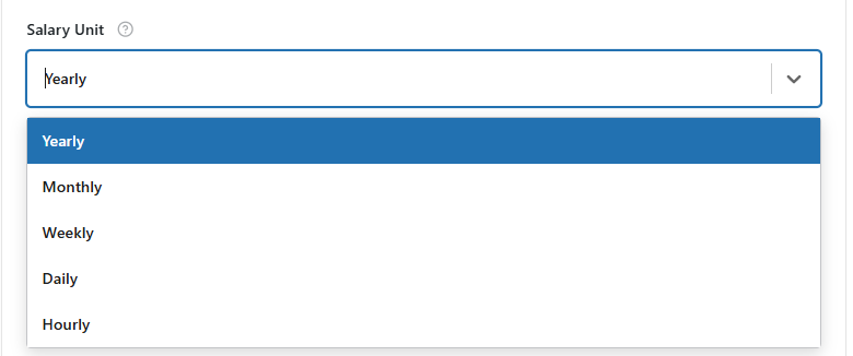 Add Salary Unit from dropdown