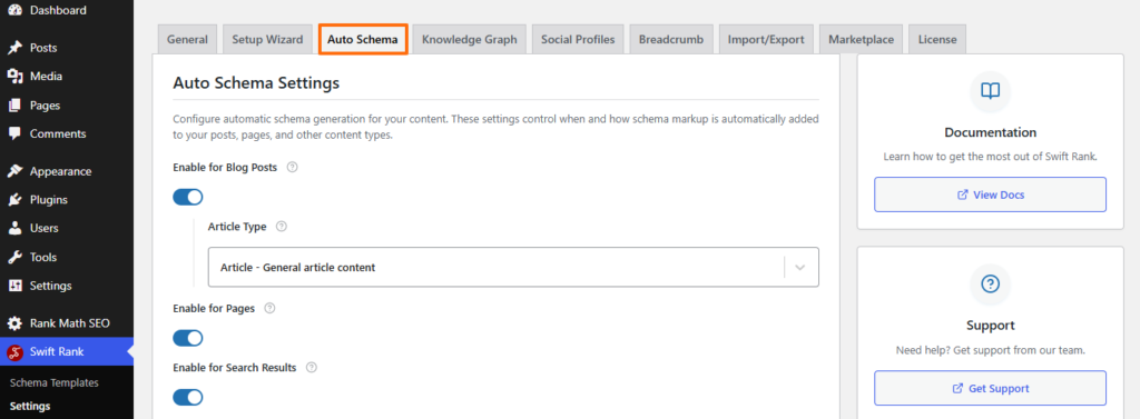 Introduction 2 Auto Schema feature in swift rank