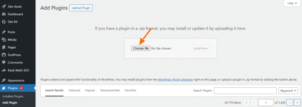 Schema Templates 2 click on choose file