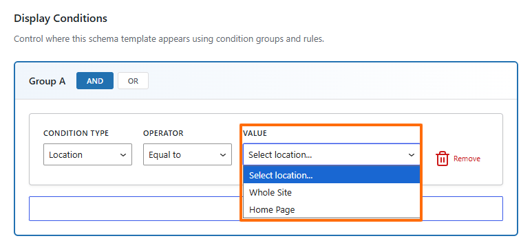 Conditions Tab (Display Conditions) 7 values in swift rank