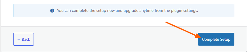 click on complete setup of swift rank wizard setup