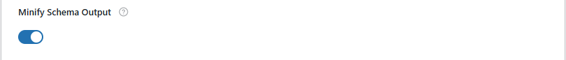 Minify Schema Output option in swift rank