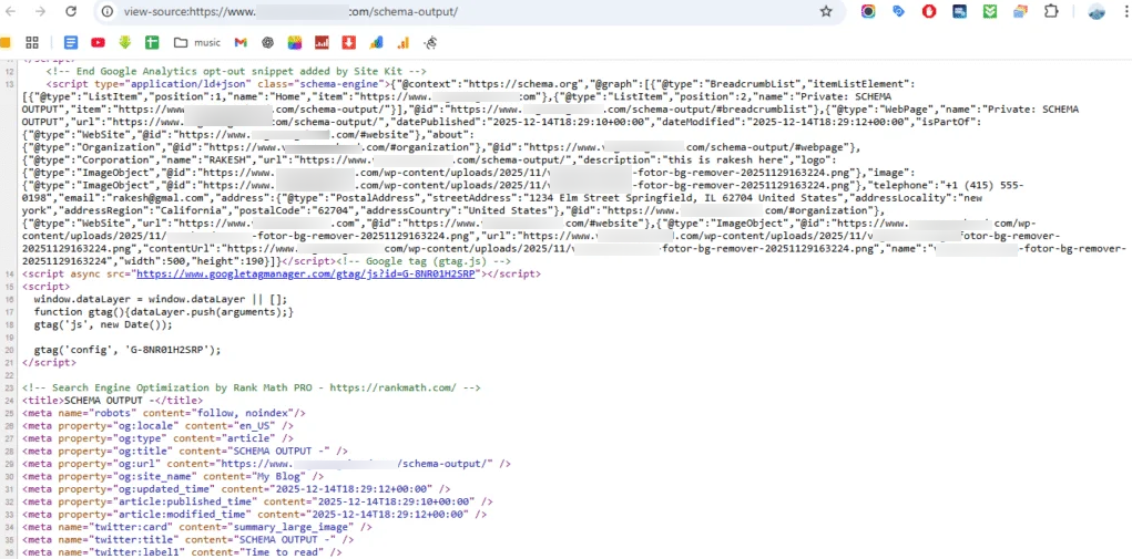 Knowledge Graph Settings 8 the fields we entered are reflected here successfully in the schema section.
