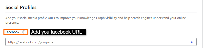 add your facebook URL