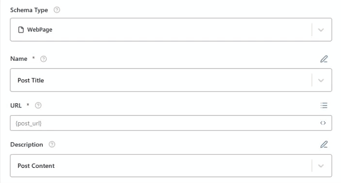 WebPage Schema Template 4 Add the name in field