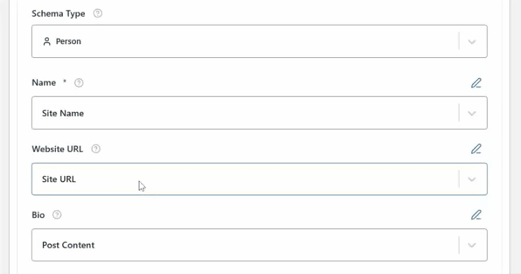 Person Schema Template 5 add the website URL