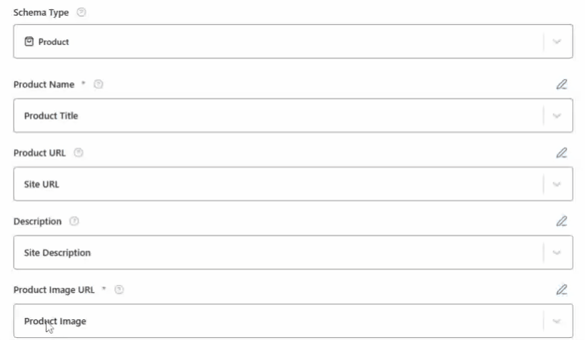 Product Schema Template 4 add product name through the variable list