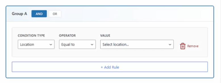 set the condition rules