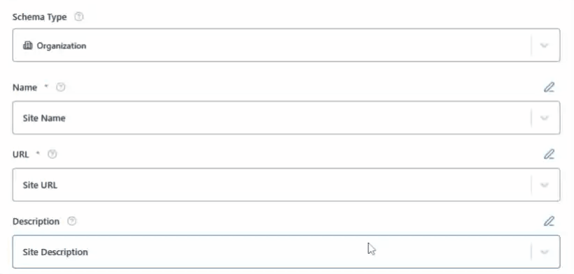 Organization Schema Template 6 add site description variable in field