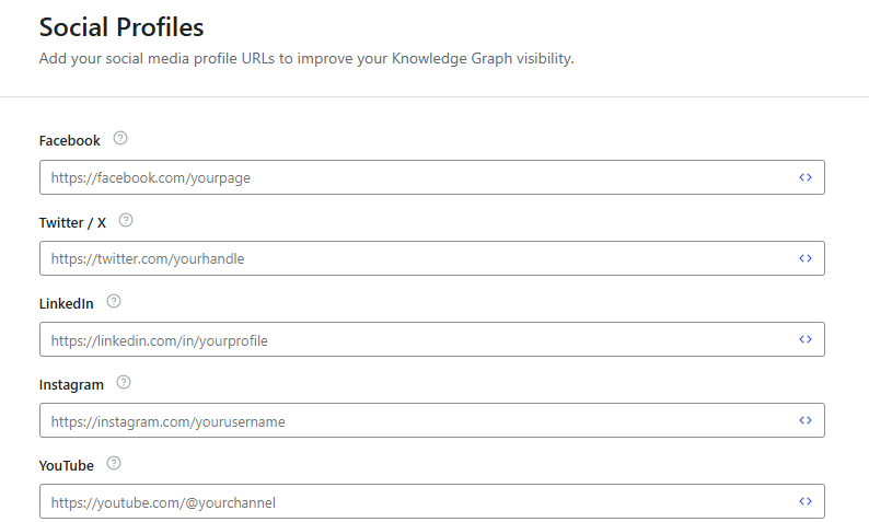 social profiles in swift rank schema plugin