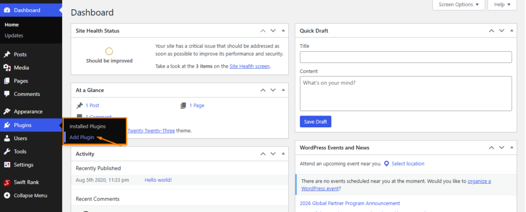 click on add new plugin
